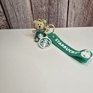 Green Fashion Keychain with Starbucks Logo